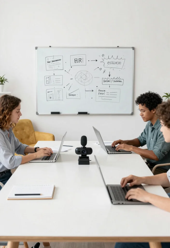 17 Programming Desk Setup Ideas That Boost Focus - 15. Remote Collaboration Corner 1