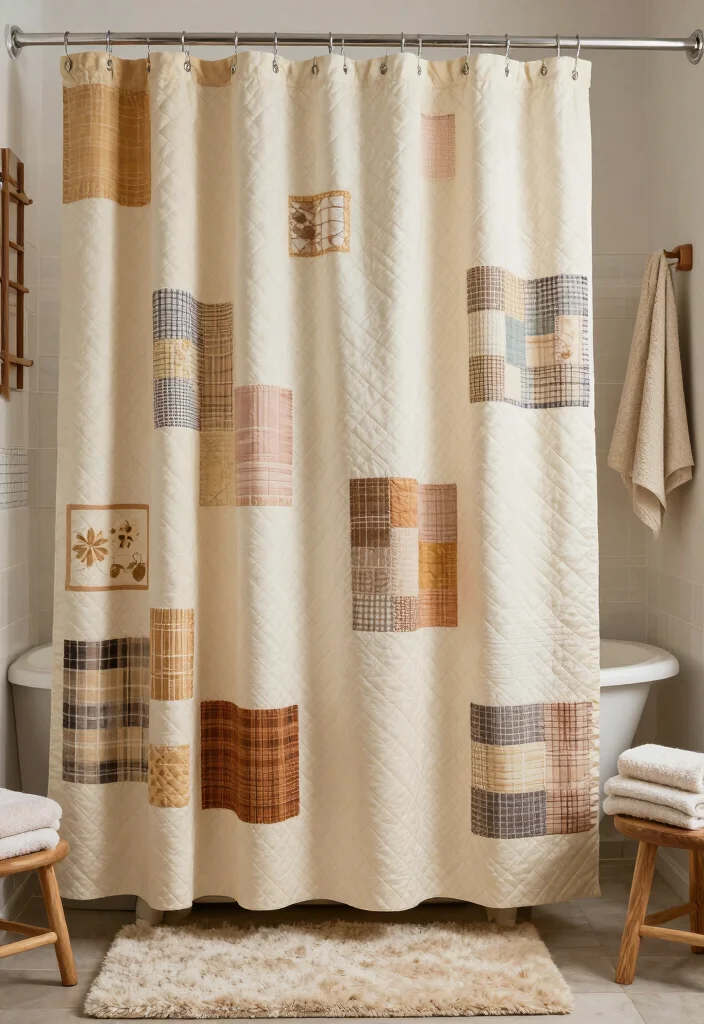 17 Using Curtains as Shower Curtains Ideas That Feel Creative - 10. Quilted Curtains for Warm, Cozy Appeal 1