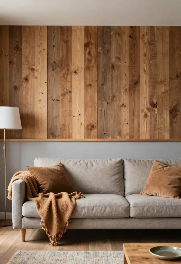 17 Wallpaper Top Half of Wall Ideas That Add Interest - 10. Rustic Wood Paneling for a Cozy Feel 1