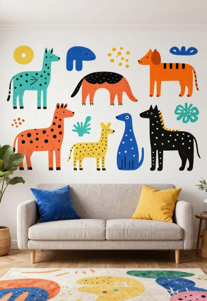 17 Wallpaper Top Half of Wall Ideas That Add Interest - 4. Whimsical Illustrations for a Fun Touch 1
