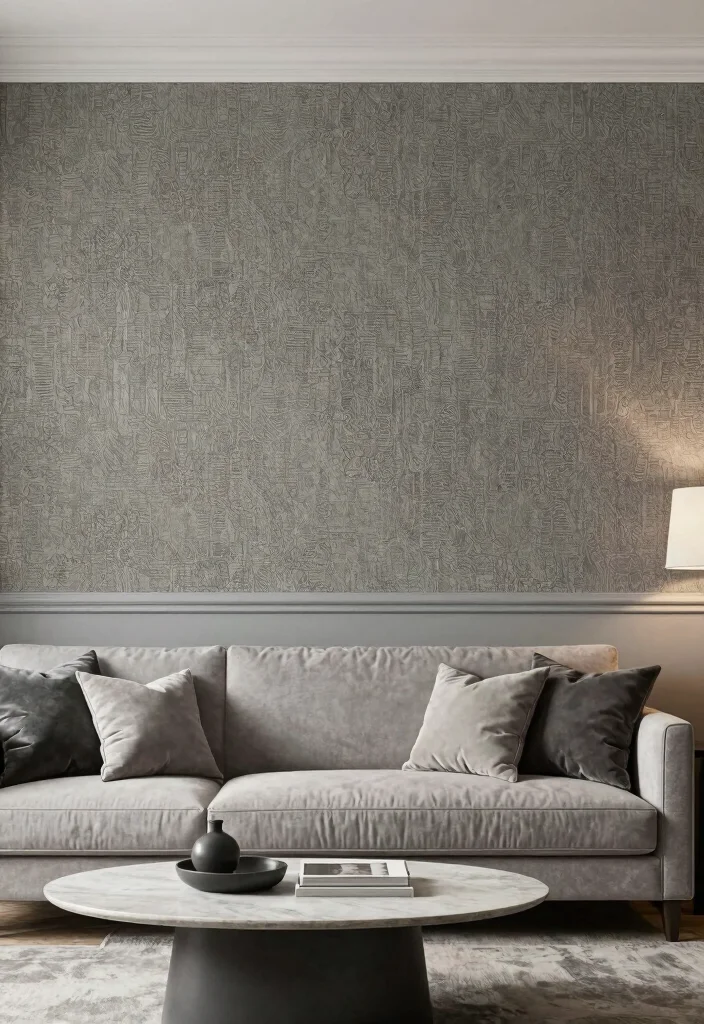 17 Wallpaper Top Half of Wall Ideas That Add Interest - 6. Textured Wallpaper for Depth & Interest 1