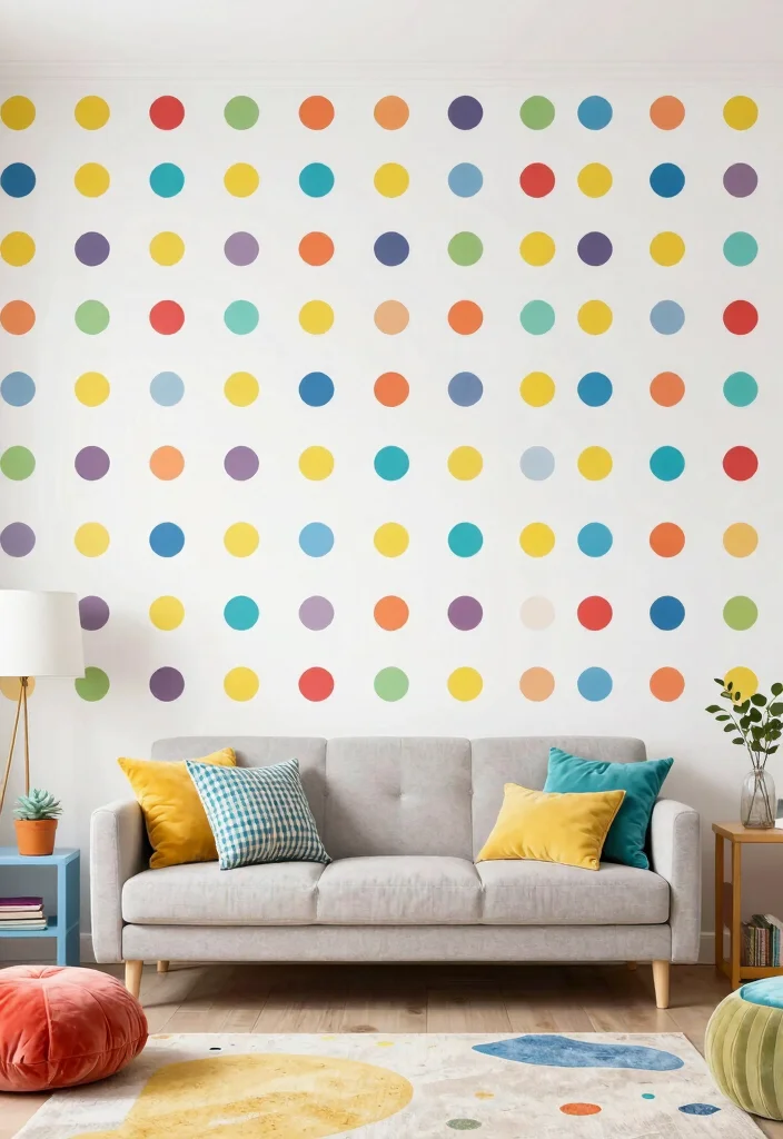 17 Wallpaper Top Half of Wall Ideas That Add Interest - 8. Playful Polka Dots for a Cheerful Vibe 1