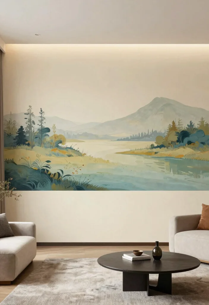 17 Wallpaper Top Half of Wall Ideas That Add Interest - 9. Artistic Murals for a Statement Piece 1