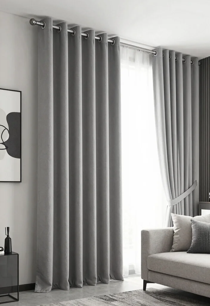 18 Curtains With Rings Ideas for an Elegant Finish - 11. Chic Monochromatic Looks 1