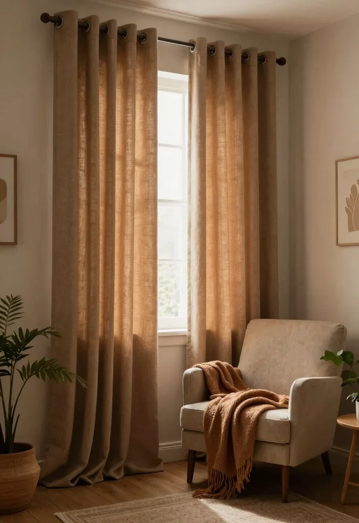 18 Curtains With Rings Ideas for an Elegant Finish - 12. Warm Earthy Tones 1