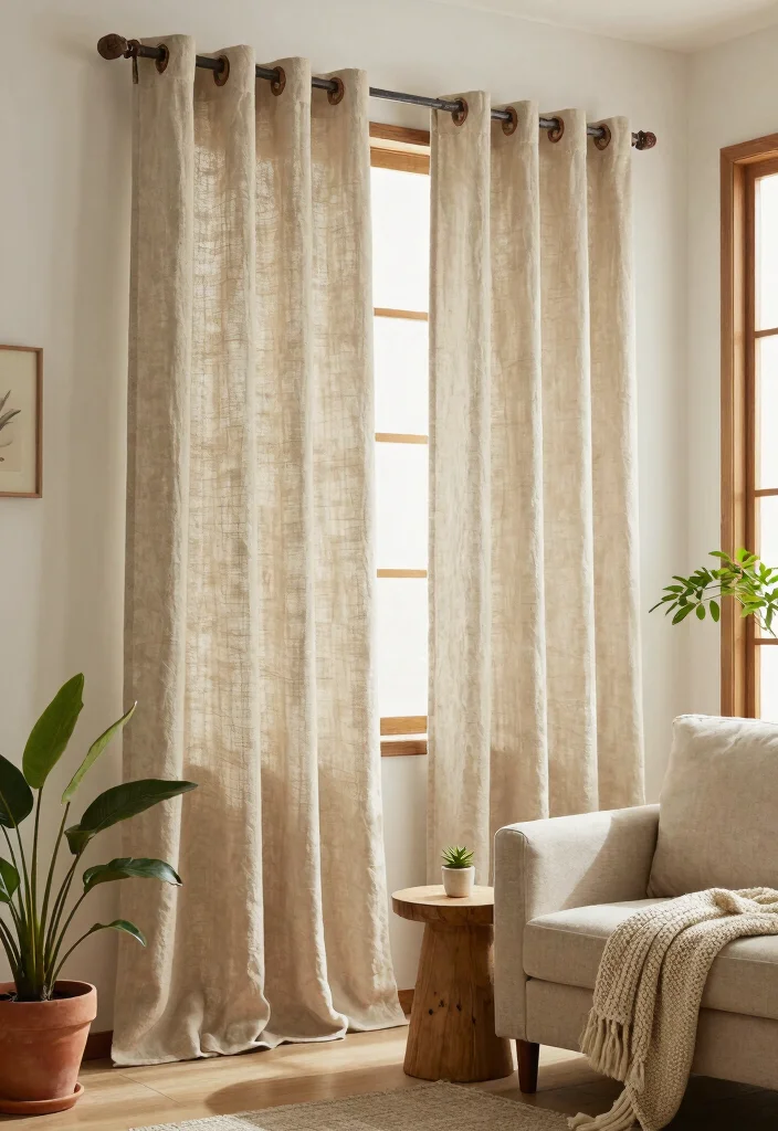 18 Curtains With Rings Ideas for an Elegant Finish - 4. Textured Naturals 1