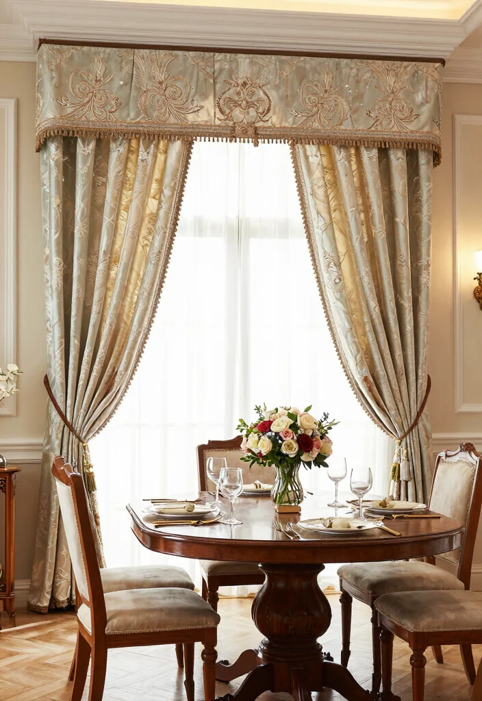 18 Curtains With Rings Ideas for an Elegant Finish - 9. Elegant Embroidered Patterns 1