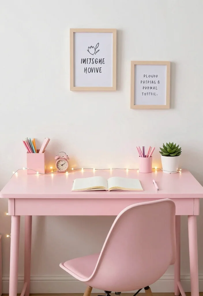 18 Girl Desk Setup Ideas That Look Cute & Organized - 1. Pastel Dreamland 1
