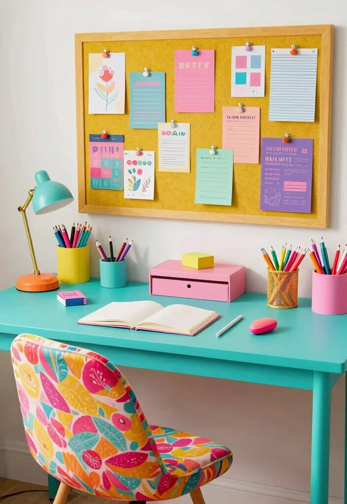 18 Girl Desk Setup Ideas That Look Cute & Organized - 4. Colorful Office Setup 1