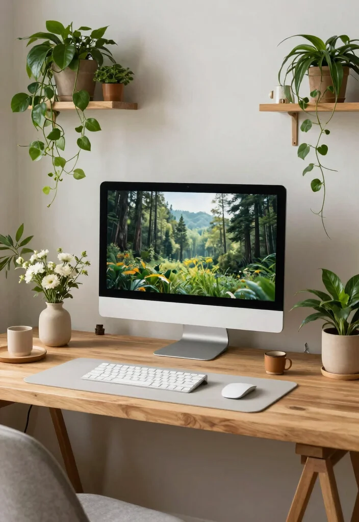 18 Girl Desk Setup Ideas That Look Cute & Organized - 6. Nature-Inspired Setup 1