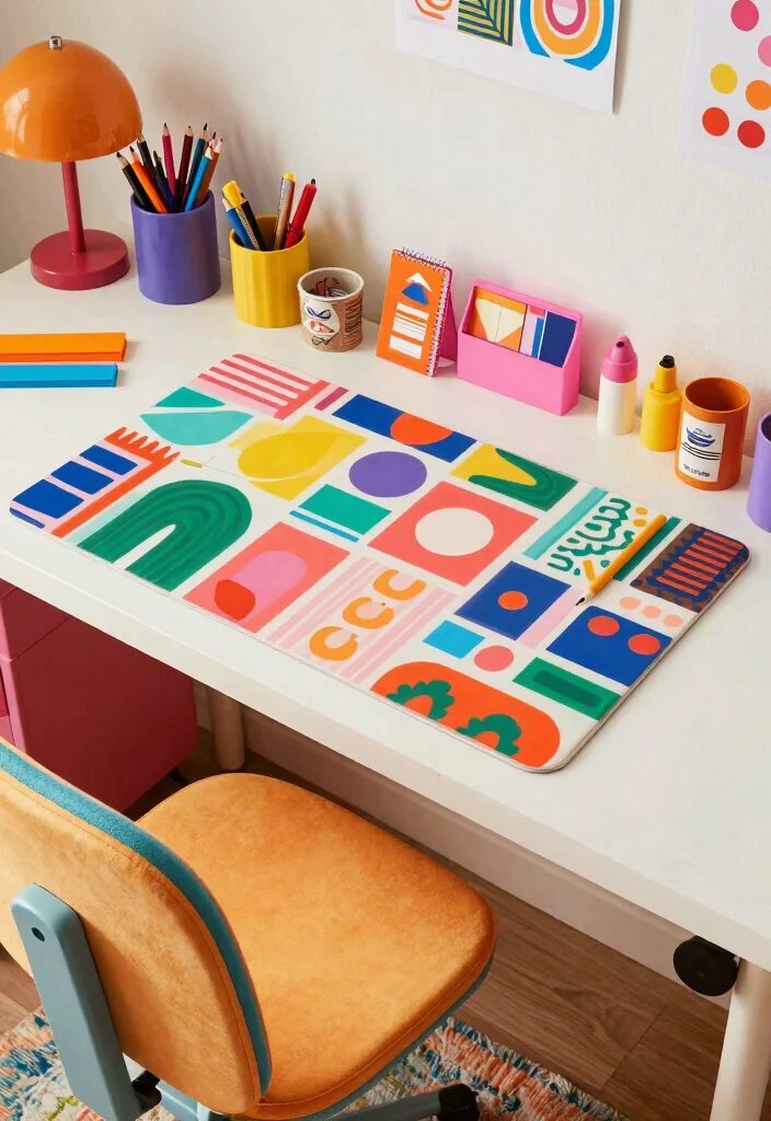 18 Girl Desk Setup Ideas That Look Cute & Organized - 7. Funky Patterns 1