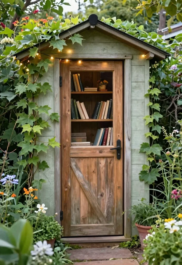18 Hidden Bookshelf Door Ideas That Feel Magical - 14. Outdoor Hidden Bookshelf Door 1