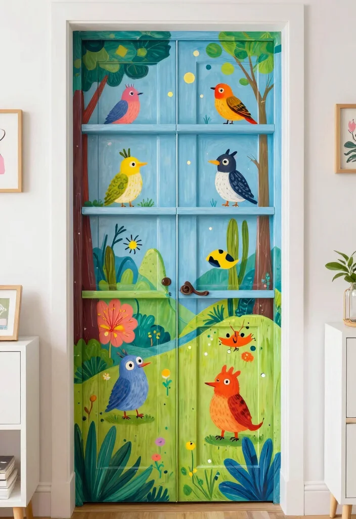 18 Hidden Bookshelf Door Ideas That Feel Magical - 8. Painted Mural Bookshelf Door 1