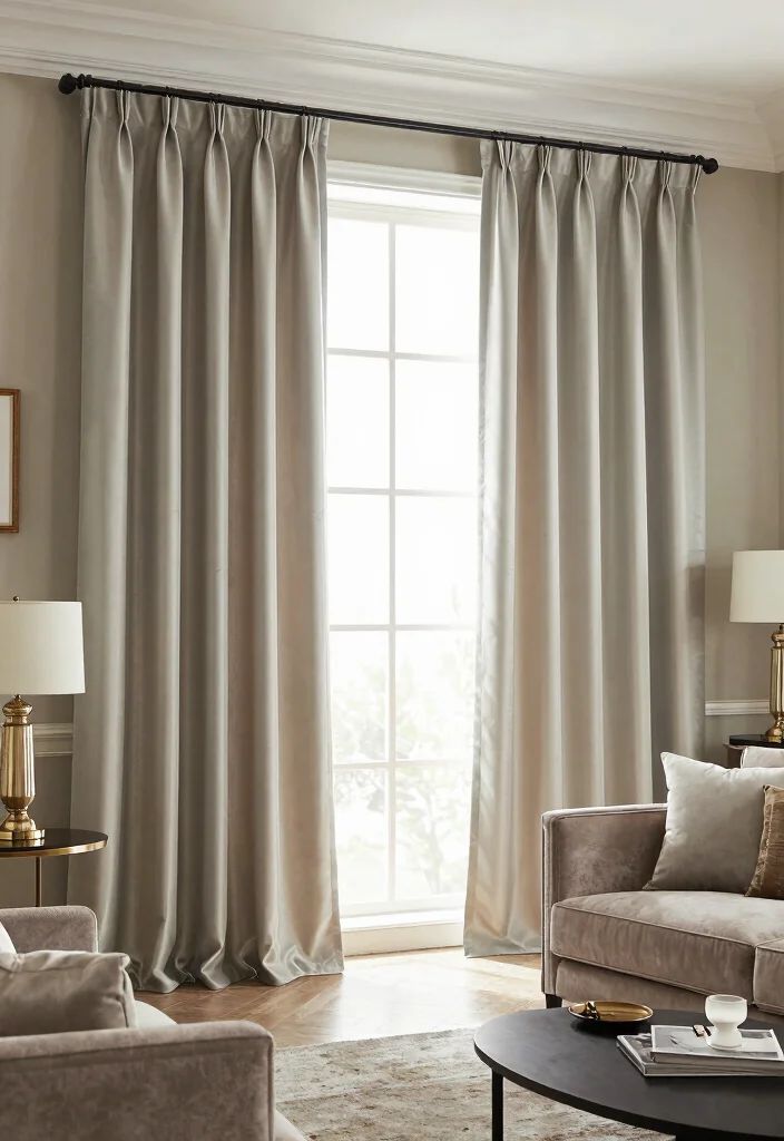 18 Living Room Curtains Ideas Modern Homes Are Loving - 15. Sateen Finish Curtains 1