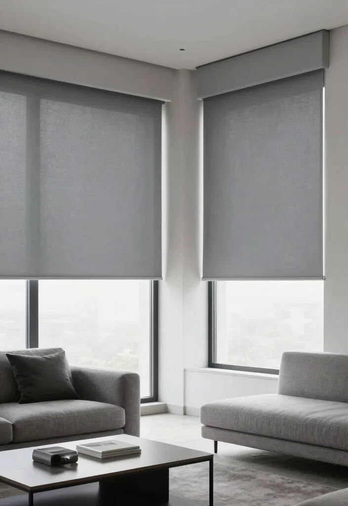 18 Living Room Curtains Ideas Modern Homes Are Loving - 9. Minimalist Roller Shades 1