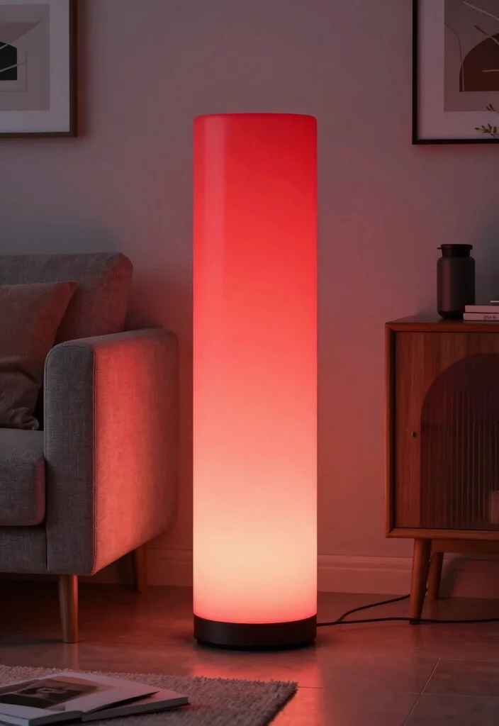 18 Red Table Lamp Ideas That Pop Boldly - 14. Smart Red LED Lamp 1