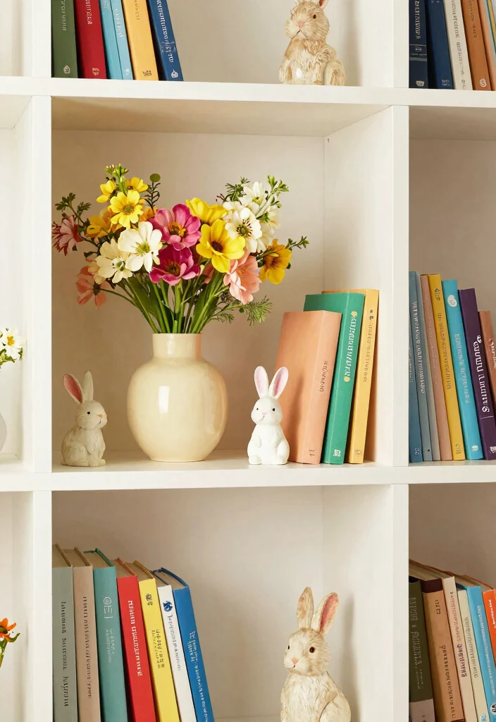 18 Simple Bookshelf Ideas That Still Look Stylish - 11. Seasonal Decor 1