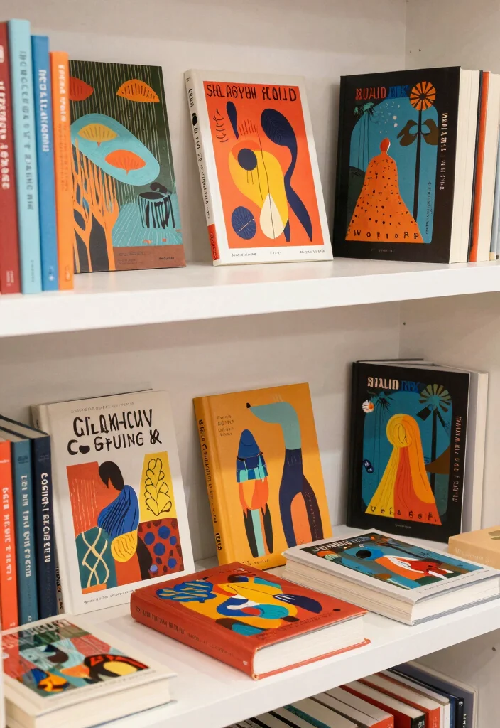 18 Simple Bookshelf Ideas That Still Look Stylish - 15. Use of Artful Book Covers 1