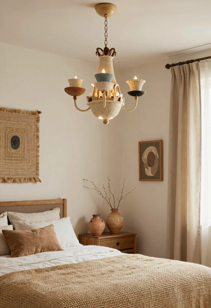 18 Small Chandelier Bedroom Ideas With Soft Sparkle - 17. Artisanal Craftsmanship 1