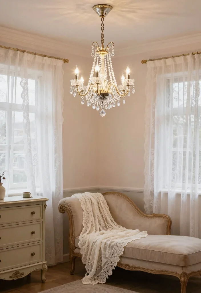 18 Small Chandelier Bedroom Ideas With Soft Sparkle - 2. Vintage Glamour 1