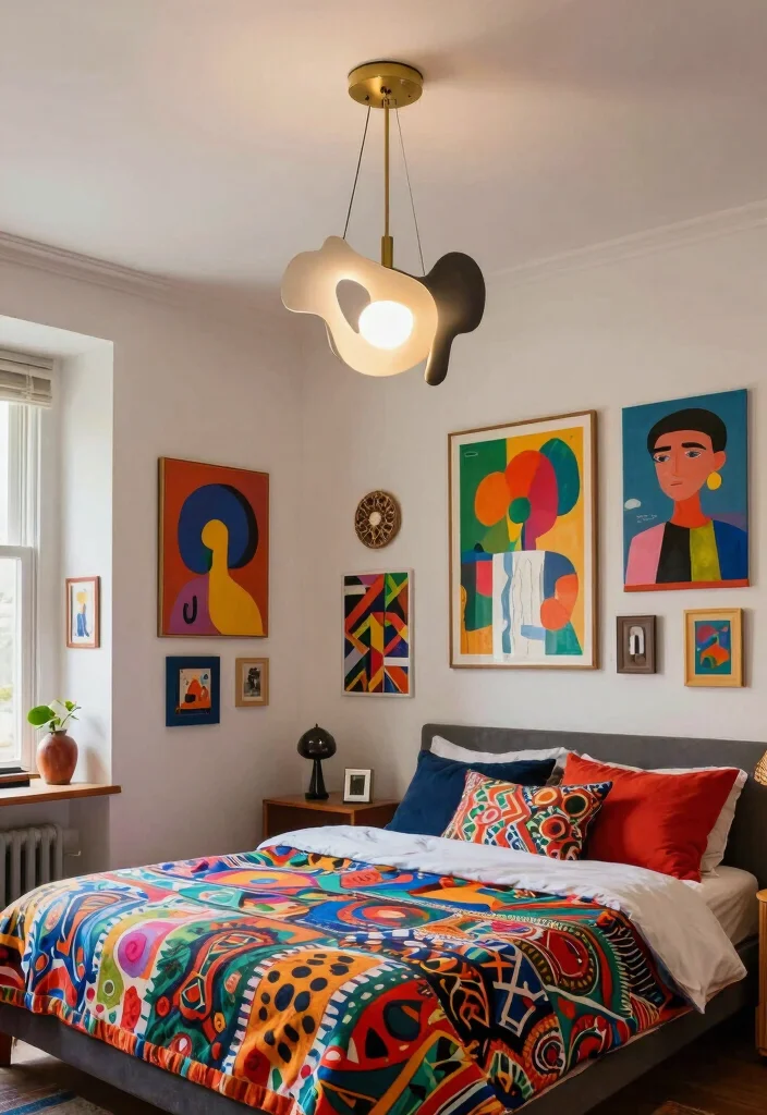 18 Small Chandelier Bedroom Ideas With Soft Sparkle - 6. Artistic Expression 1