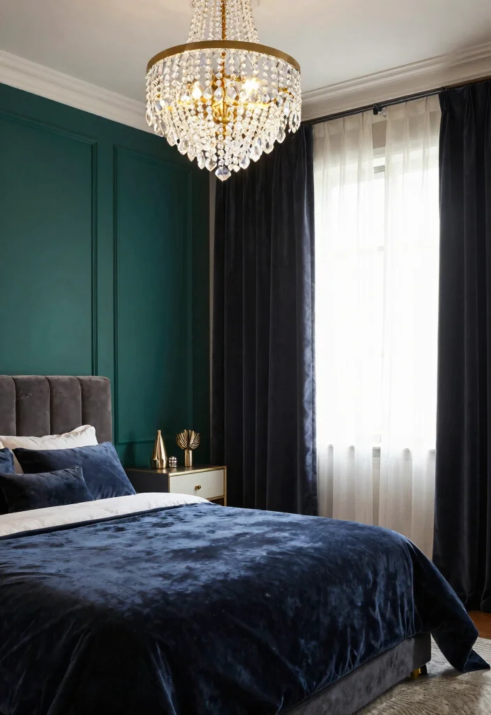 18 Small Chandelier Bedroom Ideas With Soft Sparkle - 9. Luxurious Touch 1